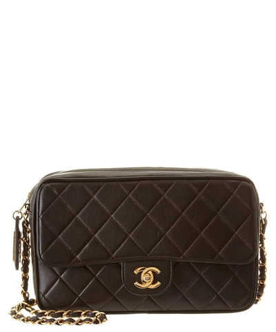 Chanel Brown Quilted Lambskin Camera Bag'