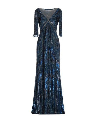 Jenny Packham Long Dress In Dark Blue