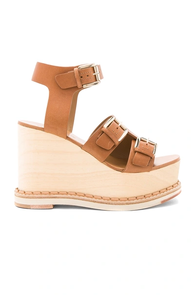 Flamingos Holly Wedge In Vacchetta Cognac