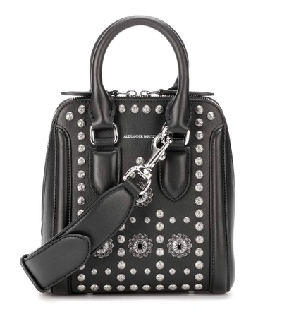 Shop Alexander Mcqueen Small Heroine Embellished Leather Crossbody Bag In Llack