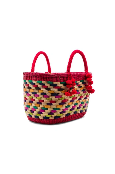 Shop Nannacay Zanzibar Aninha Tote Bag In Red. In Multi