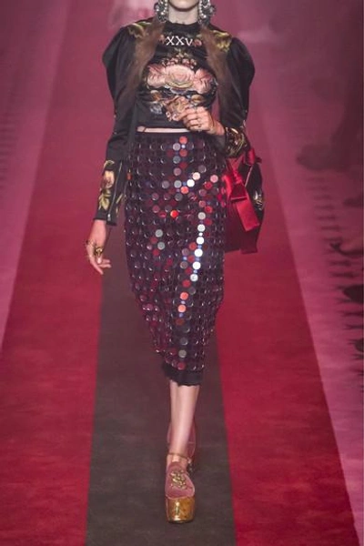 Shop Gucci Convertible Embellished Velvet And Jacquard Platforms