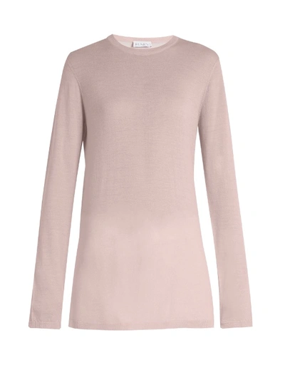 Raey Long-line Fine-knit Cashmere Sweater In Light Pink