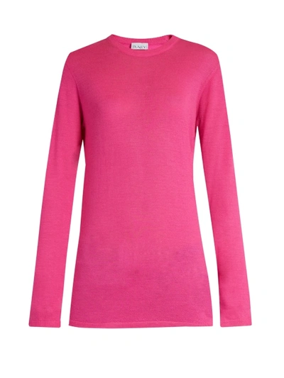 Raey Long-line Fine-knit Cashmere Sweater In Pink