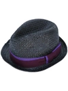 PAUL SMITH ribbon detail straw hat,STRAW100%