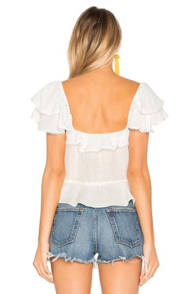 Shop For Love & Lemons Crema Silk Blouse In White