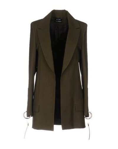 Anthony Vaccarello Blazer In Military Green