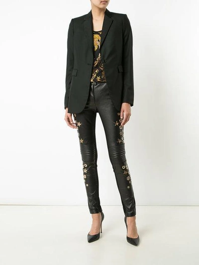 Shop Philipp Plein Aquamarine Skinny Trousers In Black