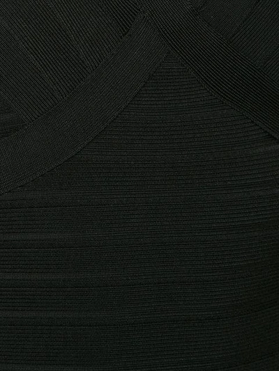 Shop Herve Leger Hervé Léger Sequin Shoulder Black Bandage Dress