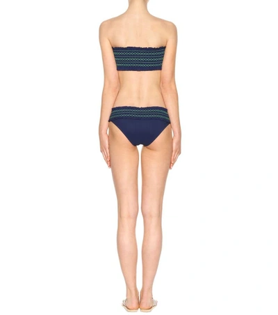 Shop Tory Burch Costa Smocked Bandeau Bikini