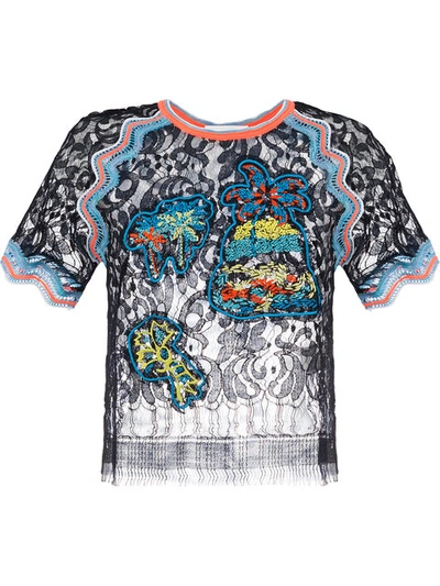 Shop Peter Pilotto Embroidered Lace Top