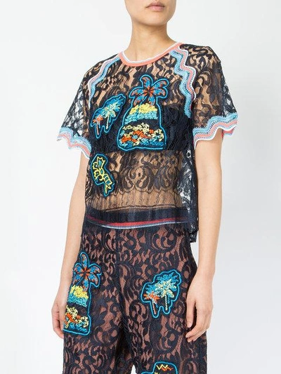 Shop Peter Pilotto Embroidered Lace Top