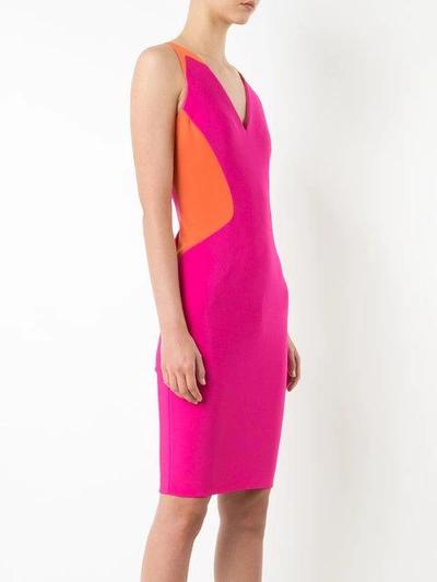 Shop Mugler Colour Block Sleeveless Mini Dress In B354