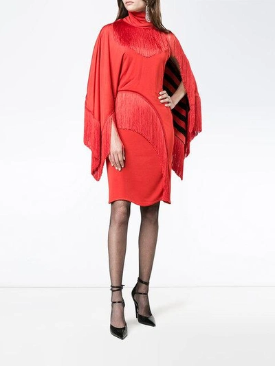 Shop Givenchy Dress With Fringing In Red