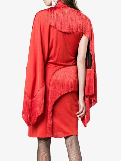 Shop Givenchy Dress With Fringing In Red