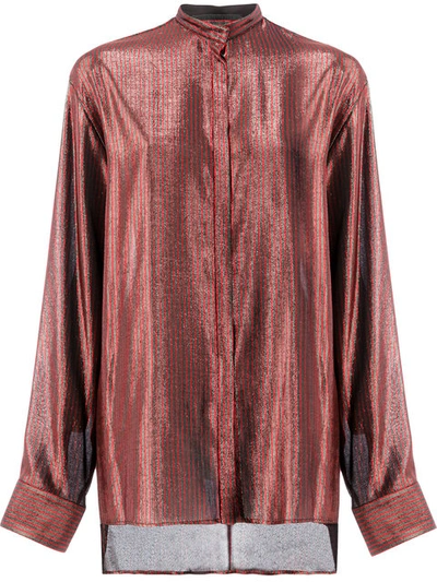 Haider Ackermann Wool And Silk Striped Shirt In Phoeeix Gue