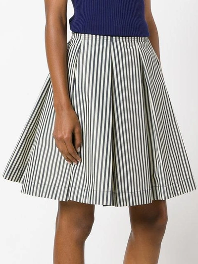 Shop Moncler - Striped Full Skirt  In Nude/neutrals