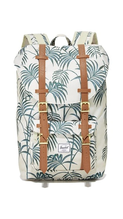 Shop Herschel Supply Co Little America Mid Volume Backpack In Pelican Palm