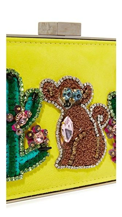 Shop Gedebe Monkey And Cactus Clutch In Multi