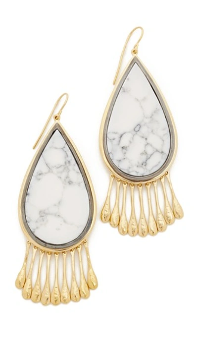 Shop Aurelie Bidermann Marble Earrings In Gold/grey