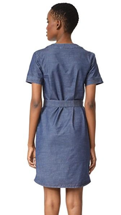 Shop Apc Jess Dress In Indigo Delave