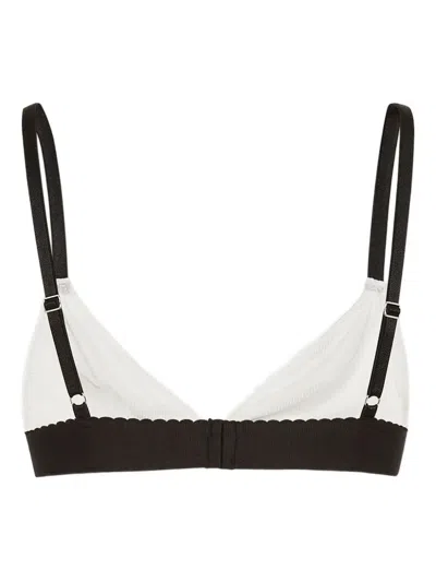 Dsquared2 Ribbed-band Triangle Bra In White