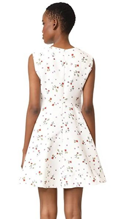 Shop Carven Sleeveless Dress In Blanc/multicolor