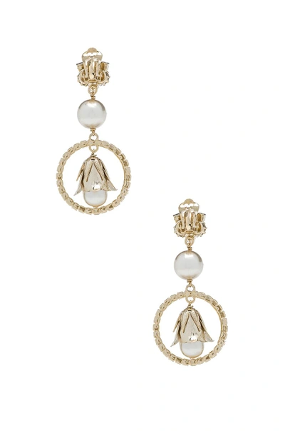 Shop Erdem Earrings In Pearl & Petal