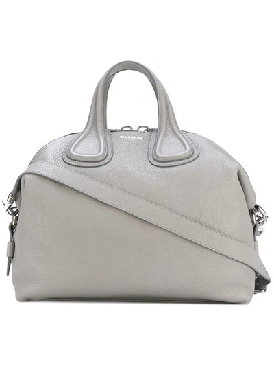 Givenchy Medium Nightingale Grained Tote In 051 Pearl Grey