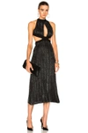 CUSHNIE ET OCHS KNIT DRESS WITH CRISSCROSS STRAPS IN BLACK, METALLICS.,S17 1178309 12