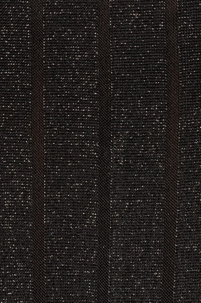 Shop Cushnie Et Ochs Knit Dress With Crisscross Straps In Black, Metallics. In Metallic Black