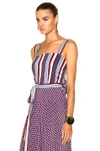 ALEXIS SENA TOP IN BLUE, PURPLE, STRIPES, WHITE.,SENA