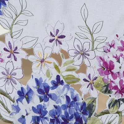 Threadmade Spring Hydrangea Cutwork Tablecloth In Multi