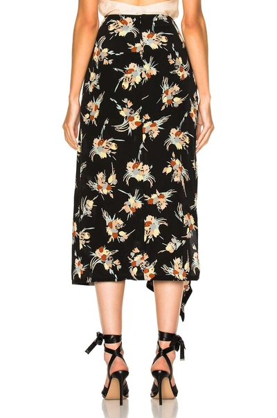 Shop Marni Printed Skirt In Black, Floral, Yellow.