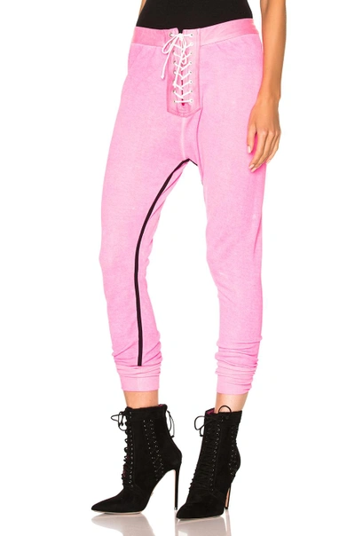 Shop Ben Taverniti Unravel Project Unravel For Fwrd Lace Up Leggings In Pink