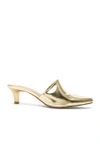 MARYAM NASSIR ZADEH LEATHER ANDREA MULES IN METALLICS.,ANDREA