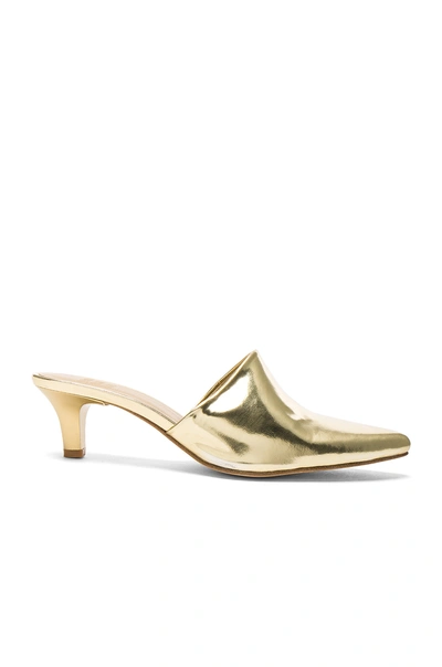 Maryam Nassir Zadeh Leather Andrea Mules In Metallics. In Gold Metallic