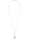 VIVIENNE WESTWOOD logo pendant necklace,BRASS,GLASS