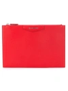 Givenchy Medium Antigona Grained Leather Pouch, Red