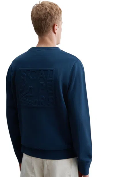 Scalpers Embossed Logo Sweatshirt In Blue