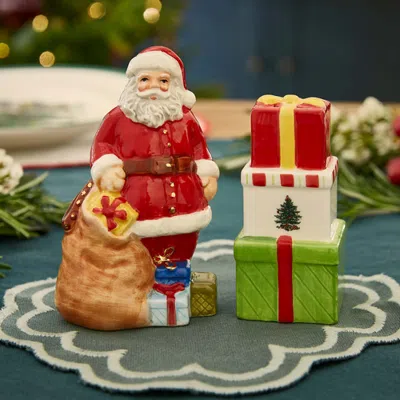 Spode Christmas Tree Santa And Gift Box Salt & Pepper Set In Multi