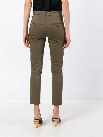 Shop Dondup Skinny Cropped Trousers In Brown
