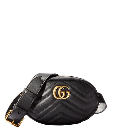 Shop Gucci Black Leather 'gg' Belt Bag