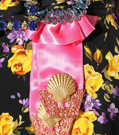 Shop Dolce & Gabbana Embellished Silk Dress