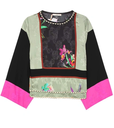Shop Etro Silk-blend Jacquard Blouse In Multicoloured