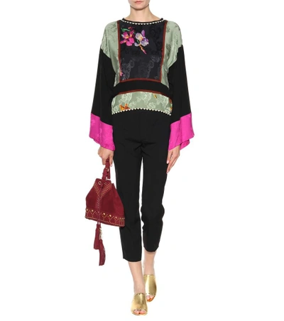Shop Etro Silk-blend Jacquard Blouse In Multicoloured