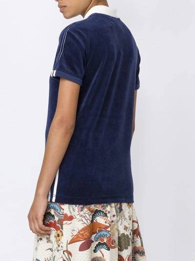 Shop Adidas Originals By Alexander Wang Long Sleeve Velvet Polo Shirt