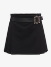 Alexander Mcqueen Wool Crepe Kilt With Leather Belt