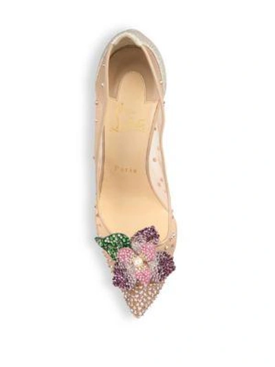 Shop Christian Louboutin Feerica 100 Strass & Mesh Pumps In Version Ab
