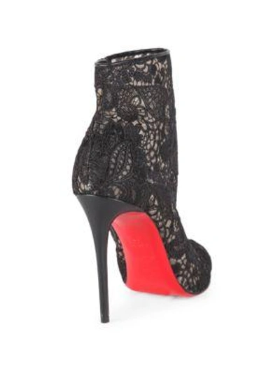 Shop Christian Louboutin Miss Tennis 100 Guipure Lace Booties In Black